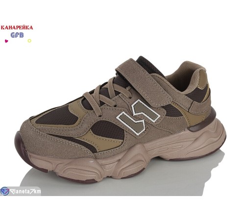 Дитячі кросівки на весну/осінь (8 пар р.32-37) коричневий  "GFB-Канарейка"