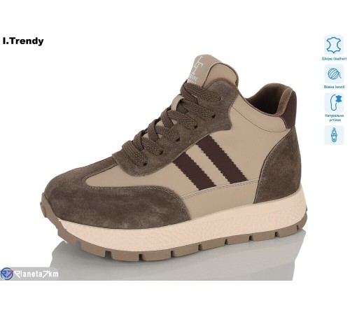 Черевики жіночі на зиму (6 пар р.36-41) коричневий  "Trendy"