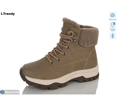 Черевики жіночі на зиму (6 пар р.36-41) коричневий  "Trendy"