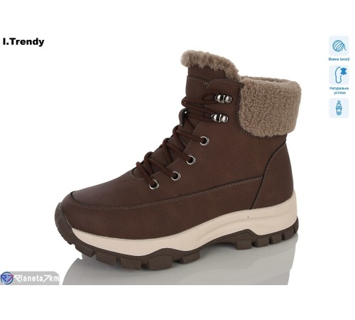 Черевики жіночі на зиму (6 пар р.36-41) коричневий  "Trendy"