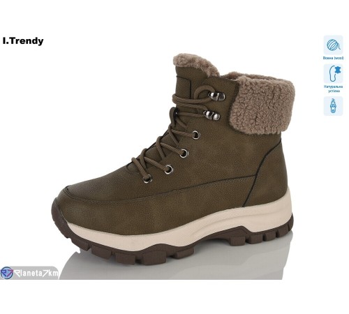 Черевики жіночі на зиму (6 пар р.36-41) хакі  "Trendy"