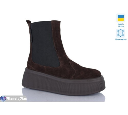 Черевики жіночі на зиму (6 пар р.37-41) коричневий  "LIKA"