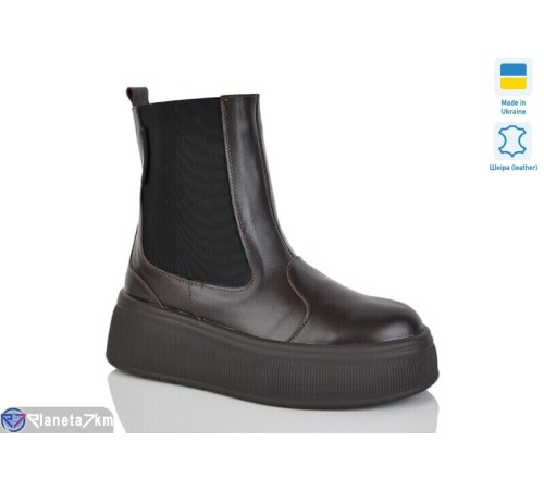 Черевики жіночі на зиму (6 пар р.37-41) коричневий  "LIKA"