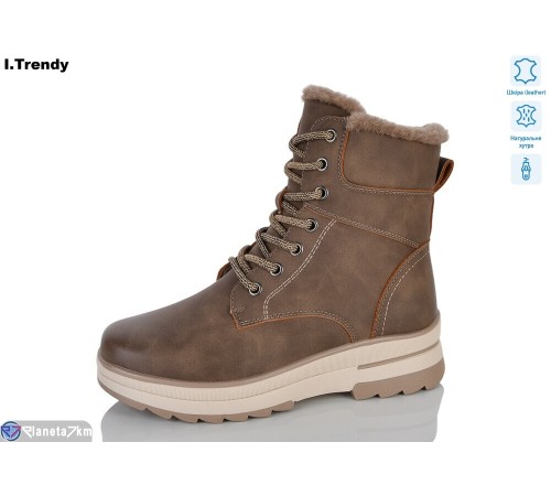 Черевики жіночі на зиму (6 пар р.36-41) коричневий  "Trendy"