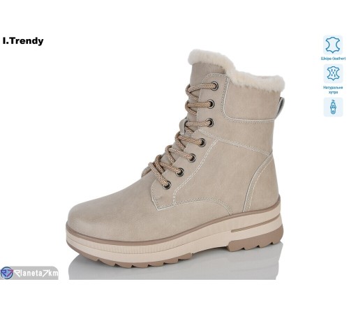 Черевики жіночі на зиму (6 пар р.36-41) бежевий  "Trendy"