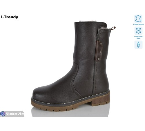 Черевики жіночі на зиму (6 пар р.36-41) коричневий  "Trendy"
