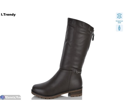 Чоботи жіночі на зиму (6 пар р.36-41) коричневий  "Trendy"
