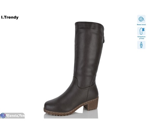 Чоботи жіночі на зиму (6 пар р.36-41) коричневий  "Trendy"