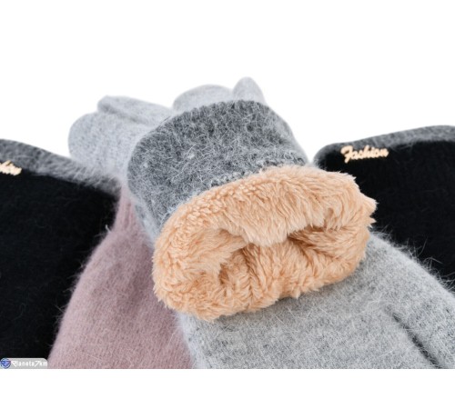 Рукавички жіночі на зиму (12 шт. р.сетка One size) мікс  "KaPira"
