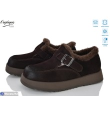 Туфлі жіночі на зиму (8 пар р.36-41) коричневий  "Dageni"