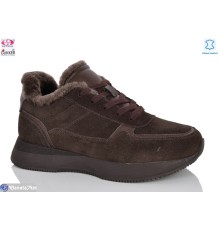 Кросівки жіночі на зиму (8 пар р.36-41) коричневий  "Gukkcr"