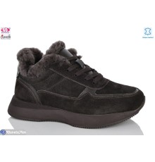 Кросівки жіночі на зиму (8 пар р.36-41) коричневий  "Gukkcr"