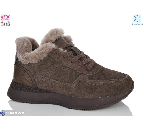 Кросівки жіночі на зиму (8 пар р.36-41) коричневий  "Gukkcr"