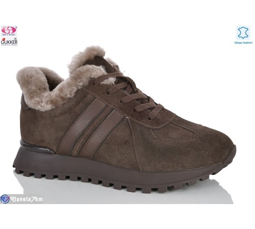 Кросівки жіночі на зиму (8 пар р.36-41) коричневий  "Gukkcr"