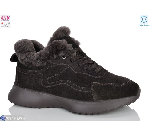 Кросівки жіночі на зиму (8 пар р.36-41) коричневий  "Gukkcr"