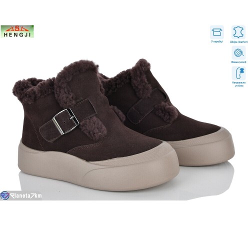 Черевики жіночі на зиму (8 пар р.36-41) коричневий  "HENGJI-ELENA"