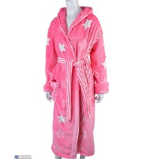 Халат жіночий на весну/осінь (3 шт. р.сетка XL-3XL) рожевий  "VERONIKA"