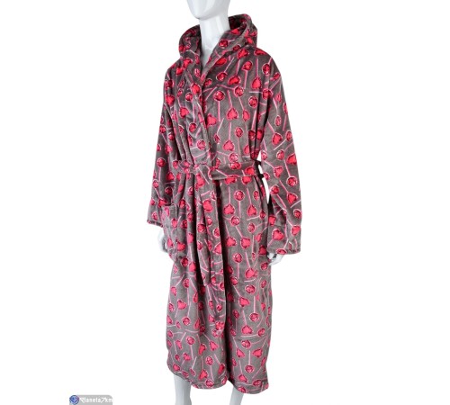 Халат жіночий на весну/осінь (3 шт. р.сетка XL-3XL) коричневий  "VERONIKA"