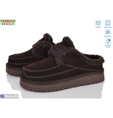 Жіночі сабо на зиму (8 пар р.36-40) коричневий  "HENGJI-ELENA"