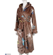 Халат жіночий на весну/осінь (3 шт. р.сетка XL-3XL) коричневий  "VERONIKA"