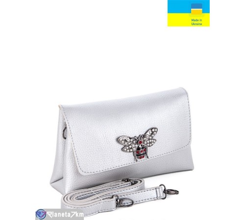 Сумка жіноча 17*27*7 см,  срібний  "Lusia"