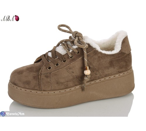 Кросівки жіночі на зиму (8 пар р.36-41) коричневий  "Aba"