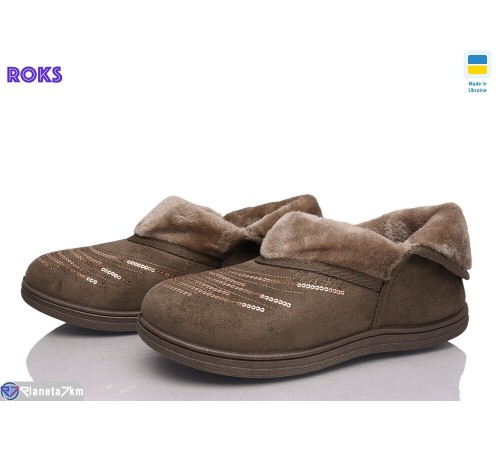 Тапки жіночі на зиму (8 пар р.37-41) коричневий  "Roks"