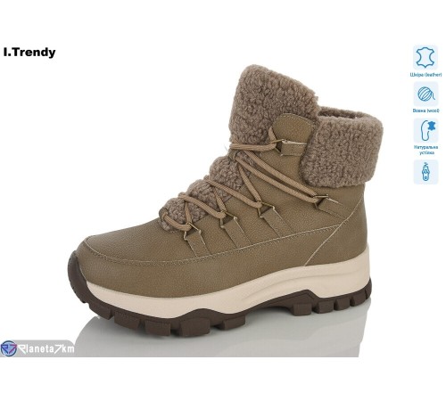 Черевики жіночі на зиму (6 пар р.36-41) коричневий  "Trendy"