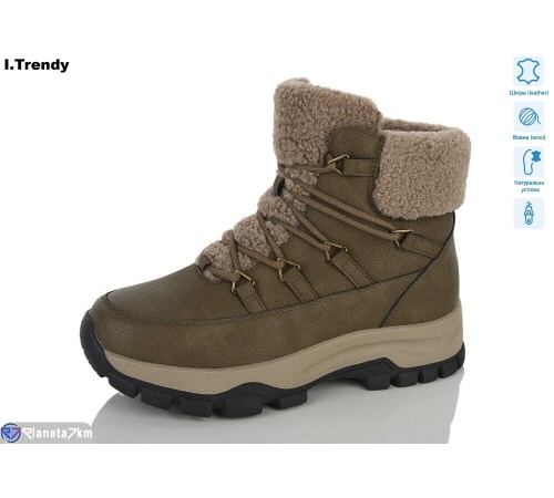 Черевики жіночі на зиму (6 пар р.36-41) хакі  "Trendy"