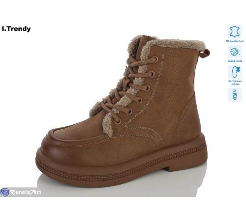 Черевики жіночі на зиму (6 пар р.36-41) коричневий  "Trendy"