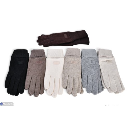 Рукавички жіночі на зиму (12 шт. р.сетка 6,5-8,5) мікс  "RUBIBAS"