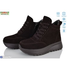 Черевики жіночі на зиму (8 пар р.36-41) коричневий  "HENGJI-ELENA"