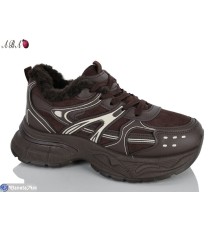 Кросівки жіночі на зиму (8 пар р.37-41) коричневий  "Aba"