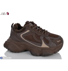 Кросівки жіночі на зиму (8 пар р.37-41) коричневий  "Aba"