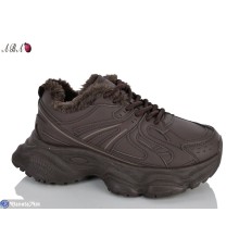 Кросівки жіночі на зиму (8 пар р.37-41) коричневий  "Aba"
