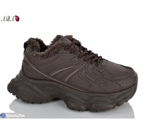 Кросівки жіночі на зиму (8 пар р.37-41) коричневий  "Aba"