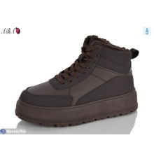 Черевики жіночі на зиму (8 пар р.36-41) коричневий  "Aba"