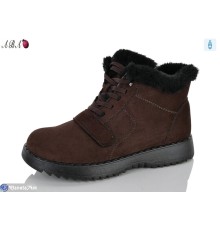 Черевики жіночі на зиму (8 пар р.37-42) коричневий  "Aba"