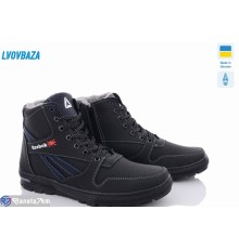 Черевики чоловічі на зиму (8 пар р.40-45) чорний  "LEOBAZA"