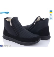 Черевики чоловічі на зиму (6 пар р.41-45) чорний  "LEOBAZA"