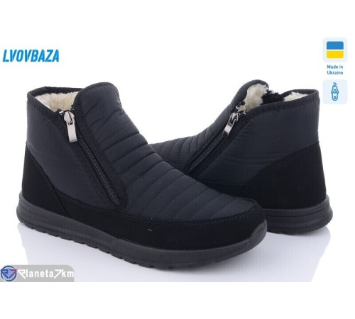Черевики чоловічі на зиму (6 пар р.41-45) чорний  "LEOBAZA"