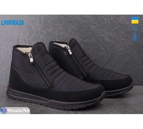 Черевики чоловічі на зиму (6 пар р.41-45) чорний  "LEOBAZA"