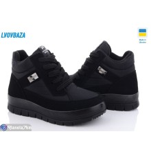 Черевики жіночі на зиму (6 пар р.36-41) чорний  "LEOBAZA"