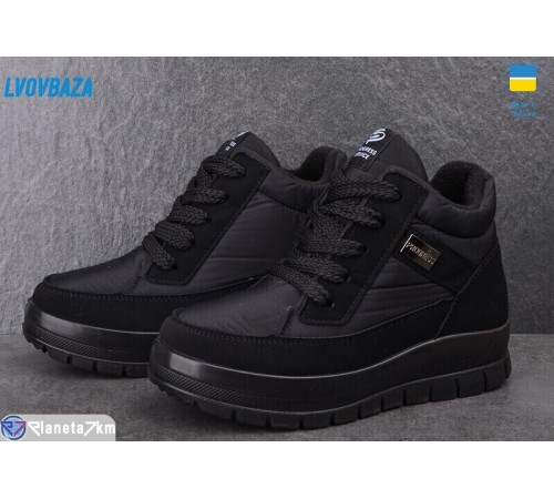 Черевики жіночі на зиму (6 пар р.36-41) чорний  "LEOBAZA"