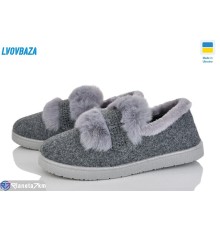 Туфлі жіночі на зиму (6 пар р.37-41) сірий  "LEOBAZA"