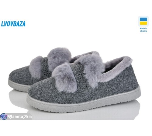 Туфлі жіночі на зиму (6 пар р.37-41) сірий  "LEOBAZA"