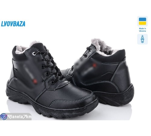 Черевики чоловічі на зиму (8 пар р.40-45) чорний  "LEOBAZA"