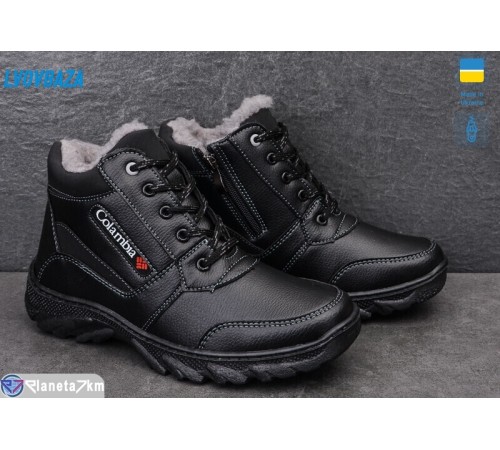 Черевики чоловічі на зиму (8 пар р.40-45) чорний  "LEOBAZA"