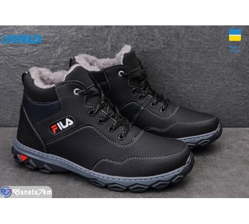 Черевики чоловічі на зиму (8 пар р.40-45) чорний  "LEOBAZA"