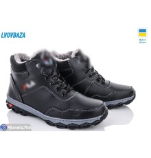 Черевики чоловічі на зиму (8 пар р.40-45) чорний  "LEOBAZA"